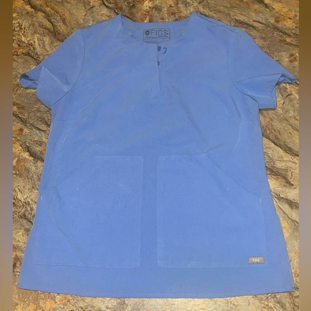 Figs Kasane top in Cecil blue